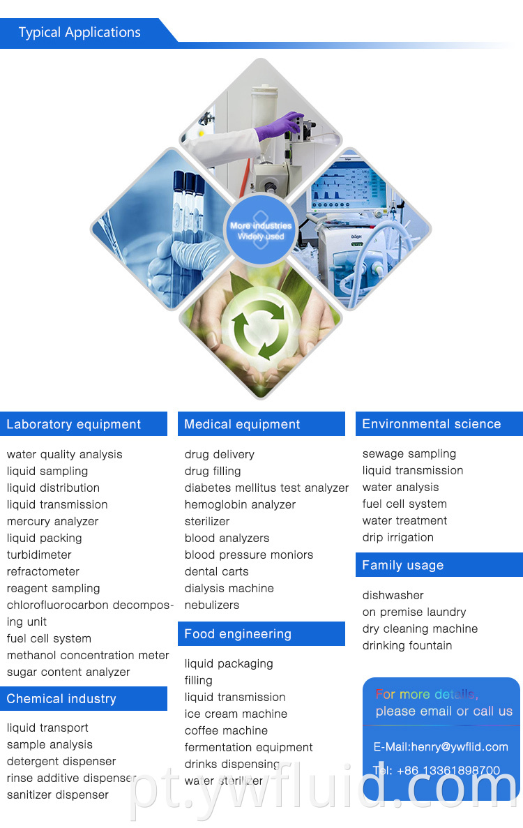 Rolos de YWfluid 3 Controle de velocidade Resistência química forte Cabeça de bomba peristáltica amplamente utilizada na indústria, alimentos, cuidados médicos, etc.